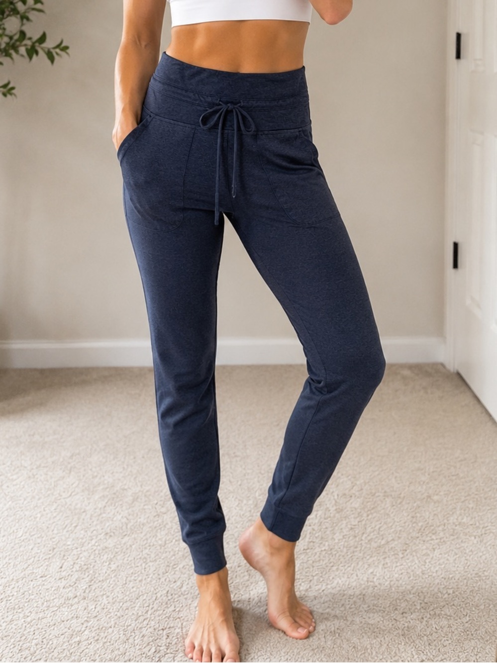 Old Navy CloudComfy Navy Blue High Rise Jogger Leggings M